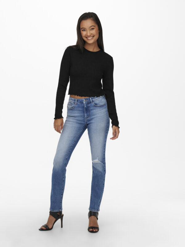ONLY KITTY RIBBED CROP TOP