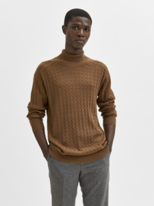 SELECTED AIKO LIGHT CABLE KNIT TURTLE