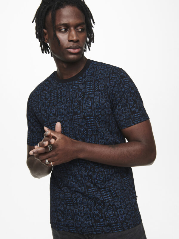ONLY&SONS AZTEC PRINT TEE - Image 3